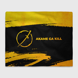 Плед флисовый Akame ga Kill - gold gradient: надпись и символ, цвет: 3D-велсофт