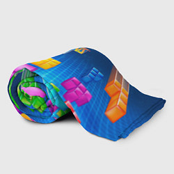 Плед флисовый Падающие кубики Тетрис, цвет: 3D-велсофт — фото 2