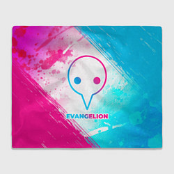 Плед флисовый Evangelion neon gradient style, цвет: 3D-велсофт