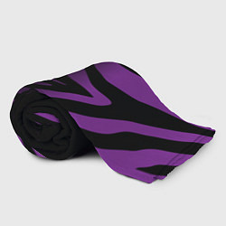 Плед флисовый Фиолетовый с черными полосками зебры, цвет: 3D-велсофт — фото 2