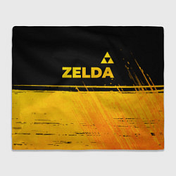 Плед флисовый Zelda - gold gradient: символ сверху, цвет: 3D-велсофт