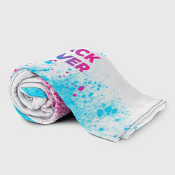 Плед флисовый Black Clover neon gradient style: символ сверху, цвет: 3D-велсофт — фото 2