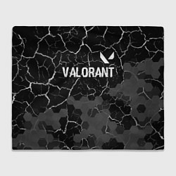Плед флисовый Valorant glitch на темном фоне: символ сверху, цвет: 3D-велсофт