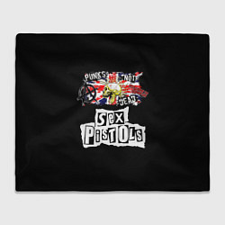 Плед флисовый Sex Pistols - punks not dead, цвет: 3D-велсофт