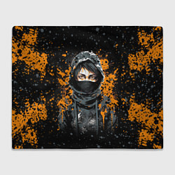 Плед флисовый Девушка в капюшоне - anime style, цвет: 3D-велсофт