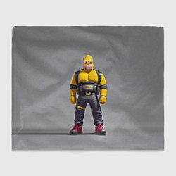 Плед флисовый Homer Simpson - ninja - neural network, цвет: 3D-велсофт