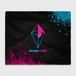 Плед флисовый No Mans Sky - neon gradient, цвет: 3D-велсофт