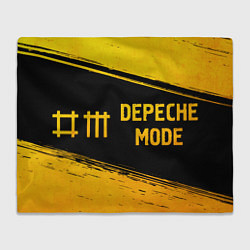 Плед флисовый Depeche Mode - gold gradient: надпись и символ, цвет: 3D-велсофт