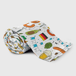 Плед флисовый Октоберфест - цветной дудл, цвет: 3D-велсофт — фото 2