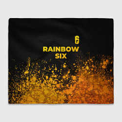 Плед флисовый Rainbow Six - gold gradient: символ сверху, цвет: 3D-велсофт