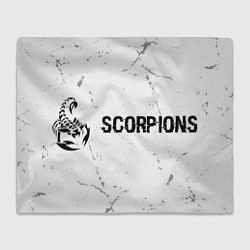 Плед флисовый Scorpions glitch на светлом фоне: надпись и символ, цвет: 3D-велсофт