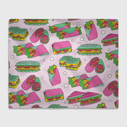 Плед флисовый Бутерброды, цвет: 3D-велсофт