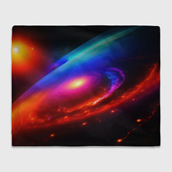 Плед флисовый Неоновая галактика, цвет: 3D-велсофт