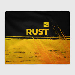 Плед флисовый Rust - gold gradient: символ сверху, цвет: 3D-велсофт