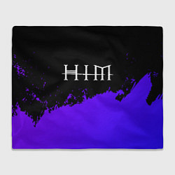 Плед флисовый HIM purple grunge, цвет: 3D-велсофт