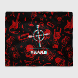 Плед флисовый Megadeth rock glitch, цвет: 3D-велсофт
