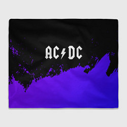 Плед флисовый AC DC purple grunge, цвет: 3D-велсофт