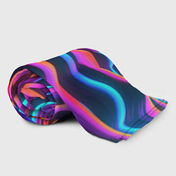 Плед флисовый Неоновые фиолетовые волны, цвет: 3D-велсофт — фото 2
