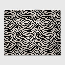 Плед флисовый Полосатая шкура зебры, белого тигра, цвет: 3D-велсофт
