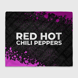 Плед флисовый Red Hot Chili Peppers rock legends: надпись и симв, цвет: 3D-велсофт