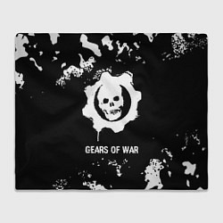 Плед флисовый Gears of War glitch на темном фоне, цвет: 3D-велсофт