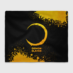 Плед флисовый Demon Slayer - gold gradient, цвет: 3D-велсофт