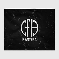 Плед флисовый Pantera glitch на темном фоне, цвет: 3D-велсофт