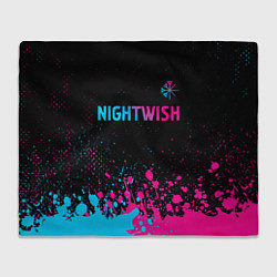 Плед флисовый Nightwish - neon gradient: символ сверху, цвет: 3D-велсофт