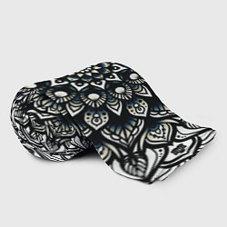 Плед флисовый Мандала чёрно-белая, цвет: 3D-велсофт — фото 2