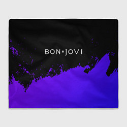Плед флисовый Bon Jovi purple grunge, цвет: 3D-велсофт