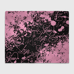 Плед флисовый Блэкпинк - автографы, цвет: 3D-велсофт