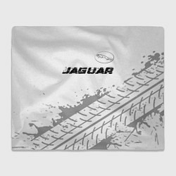 Плед флисовый Jaguar speed на светлом фоне со следами шин: симво, цвет: 3D-велсофт