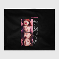 Плед флисовый Blackpink Autographs, цвет: 3D-велсофт