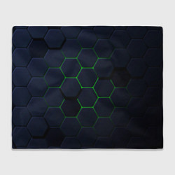 Плед флисовый Honeycombs green, цвет: 3D-велсофт