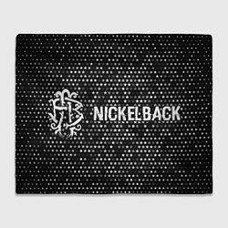 Плед флисовый Nickelback glitch на темном фоне: надпись и символ, цвет: 3D-велсофт
