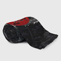 Плед флисовый Dragon - black grunge, цвет: 3D-велсофт — фото 2