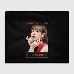 Плед флисовый Blackpink Lisa paints lips, цвет: 3D-велсофт