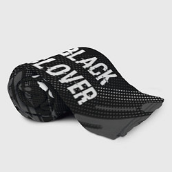 Плед флисовый Black Clover glitch на темном фоне: надпись и симв, цвет: 3D-велсофт — фото 2