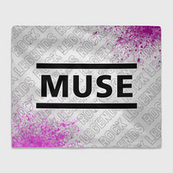 Плед флисовый Muse rock legends: надпись и символ, цвет: 3D-велсофт
