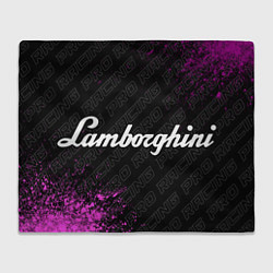 Плед флисовый Lamborghini pro racing: надпись и символ, цвет: 3D-велсофт