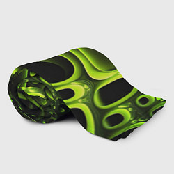 Плед флисовый Зеленая кислотная абстракция, цвет: 3D-велсофт — фото 2