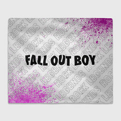 Плед флисовый Fall Out Boy rock legends: надпись и символ, цвет: 3D-велсофт
