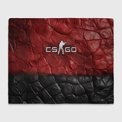 Плед флисовый CS GO red black texture, цвет: 3D-велсофт