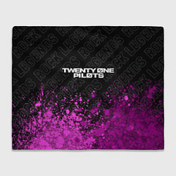 Плед флисовый Twenty One Pilots rock legends: символ сверху, цвет: 3D-велсофт