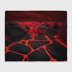 Плед флисовый CS GO red neon texture, цвет: 3D-велсофт