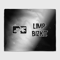 Плед флисовый Limp Bizkit glitch на светлом фоне: надпись и симв, цвет: 3D-велсофт