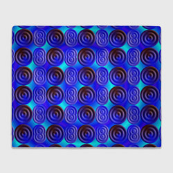 Плед флисовый Синий шашечный мотив, цвет: 3D-велсофт