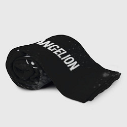 Плед флисовый Evangelion glitch на темном фоне: надпись и символ, цвет: 3D-велсофт — фото 2