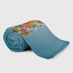 Плед флисовый Букет полевых цветов на ткани, цвет: 3D-велсофт — фото 2