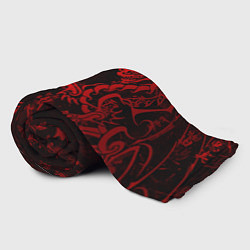 Плед флисовый Красный дракон - иероглифы, цвет: 3D-велсофт — фото 2